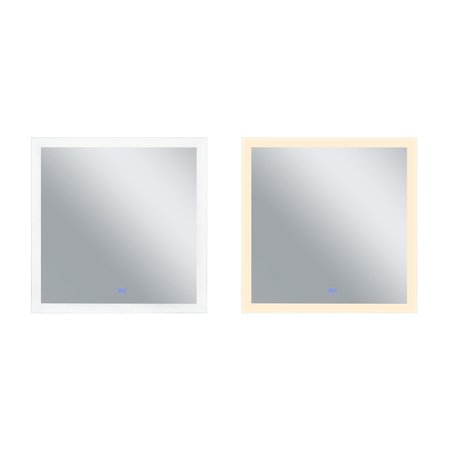 CWI LIGHTING Square Matte White Led 36 In. Mirror From Our Abigail Collection 1233W36-36